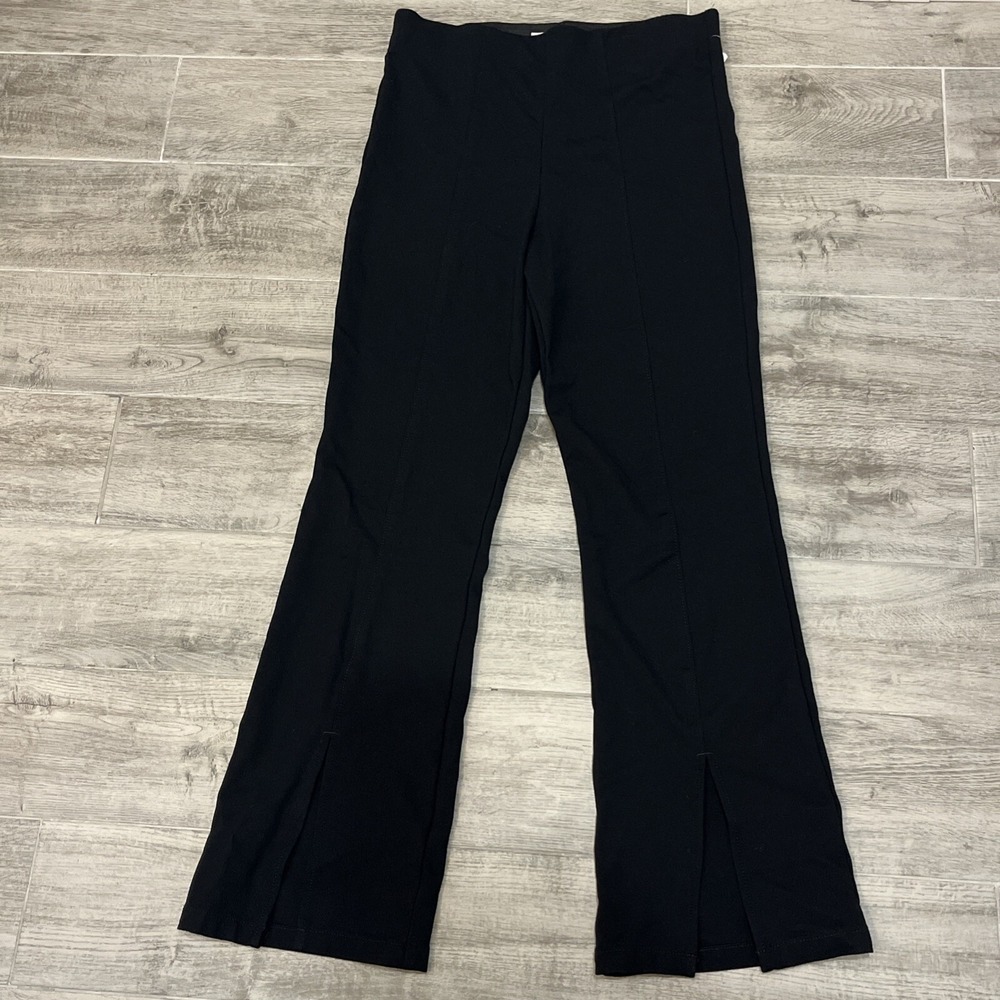 Sam Edelman Dress Pants Women's Pleated Front Wide Flare Leg Split Ankle Size L